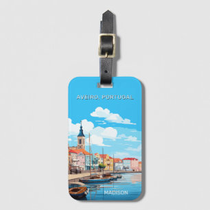 Étiquette À Bagage Nom personnalisé Aveiro Portugal
