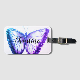 Étiquette À Bagage Nom personnalisé Beau papillon