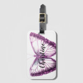Étiquette À Bagage Nom personnalisé Beau papillon (Devant Vertical)