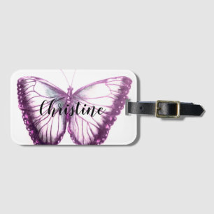 Étiquette À Bagage Nom personnalisé Beau papillon