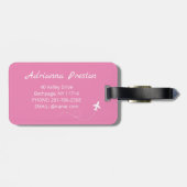 Étiquette À Bagage Nom personnalisé Beau Sakura Cherry Blossom Rose (Dos horizontal)