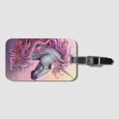 Étiquette À Bagage Nom personnalisé belle licorne (Devant Horizontal)