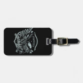 Étiquette À Bagage Nom personnalisé Biker Skull Wings Motorcycle Gara (Devant horizontal)