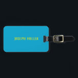 Étiquette À Bagage Nom personnalisé bleu et jaune vif<br><div class="desc">Baby Blue est inspiré d'une photographie d'un ciel bleu clair accompagnée d'une personnalisation du nom. Pour des questions ou des demandes spéciales,  contactez l'artiste à l'adresse wafadahdalcreates@gmail.com. © Wafa Y. Dahdal - Tous droits réservés.</div>
