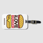 Étiquette À Bagage Nom personnalisé Burger Lover (Devant Horizontal)