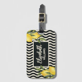 Étiquette À Bagage Nom personnalisé Citron méditerranéen d'été (Devant Vertical)
