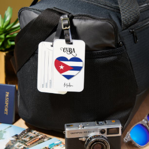 Étiquette À Bagage Nom personnalisé Cuba Love