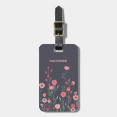 Étiquette À Bagage Nom personnalisé de l'art fleur sauvage (Devant Vertical)
