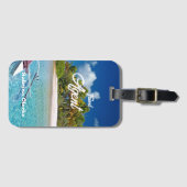Étiquette À Bagage Nom personnalisé de l'île de vacances (Devant Horizontal)