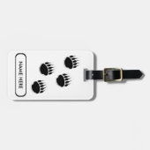 Étiquette À Bagage Nom personnalisé des Empreintes de pattes de l'our (Devant horizontal)