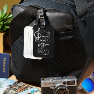 Étiquette À Bagage Nom personnalisé des notes de musique