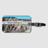 Étiquette À Bagage Nom personnalisé Desert Mountain Paysage Photo (Devant Horizontal)