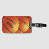 Étiquette À Bagage Nom personnalisé du basket-ball (Devant Horizontal)