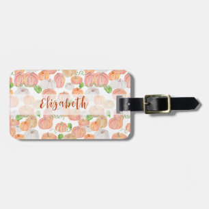 Étiquette À Bagage Nom personnalisé du joli Citrouille Automne