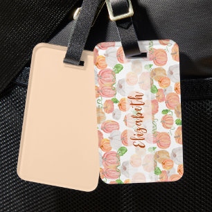 Étiquette À Bagage Nom personnalisé du joli Citrouille Automne