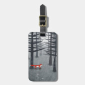 Étiquette À Bagage Nom personnalisé du renard et de la forêt (Devant Vertical)