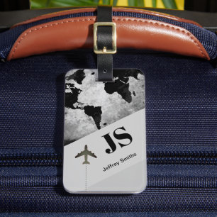 Étiquette À Bagage Nom personnalisé du voyageur élégant