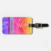 Étiquette À Bagage Nom personnalisé Echelles de sirène arc-en-ciel (Devant horizontal)