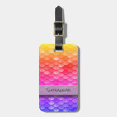 Étiquette À Bagage Nom personnalisé Echelles de sirène arc-en-ciel (Devant Vertical)