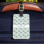 Étiquette À Bagage Nom personnalisé Elégant Vintage Floral Sage Green<br><div class="desc">Voyage joli ! Ce bagage vintage à floral avec sauge foncé vert et votre nom personnalisé ajoute un charme intemporel tout en gardant vos sacs élégants et faciles à repérer.</div>