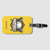 Étiquette À Bagage Nom personnalisé et base-ball couleur (Devant Horizontal)