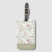 Étiquette À Bagage Nom personnalisé fleur sauvage Floral (Devant Vertical)