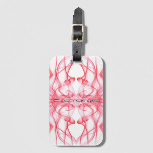 Étiquette À Bagage Nom personnalisé Fumée Rouge Symétrique Blanc