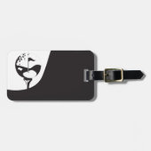 Étiquette À Bagage Nom personnalisé Hello Black and White Golf (Devant horizontal)