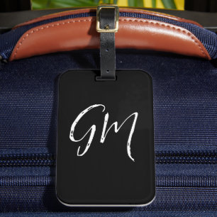 Étiquette À Bagage Nom personnalisé Initiales personnalisées deux let