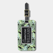 Étiquette À Bagage Nom personnalisé Modèle Floral Jungle (Devant Vertical)