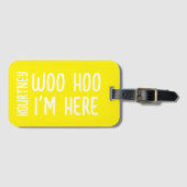 Étiquette À Bagage Nom personnalisé Modern Bold Funny Bagage balise (Devant Horizontal)