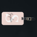 Étiquette À Bagage Nom personnalisé moderne Monogram Pastel Rose<br><div class="desc">Nom personnalisé moderne Monogram Pastel Rose</div>
