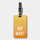 Étiquette À Bagage Nom personnalisé Mon sac Design orange Texte perso (Devant Vertical)