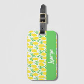 Étiquette À Bagage Nom personnalisé motif citron (Devant Vertical)