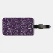 Étiquette À Bagage Nom personnalisé motif fleuri et transparent (Dos horizontal)