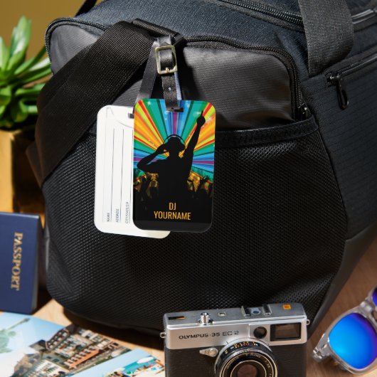 Étiquette À Bagage Nom personnalisé Music DJ (Recto & Verso)