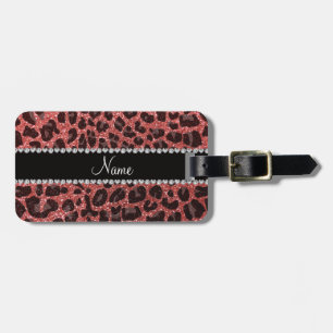 Étiquette À Bagage Nom personnalisé parties scintillant rose corail e