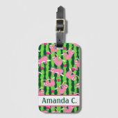 Étiquette À Bagage Nom personnalisé Pink pickleball slots 🦥 (Devant Vertical)