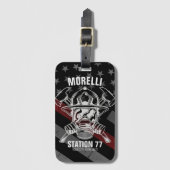 Étiquette À Bagage Nom personnalisé Pompier Station du service d'ince (Devant Vertical)