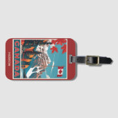 Étiquette À Bagage Nom personnalisé Poster de voyage Canada (Devant Horizontal)