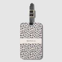 Nom personnalisé rose Empreinte de léopard
