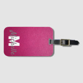Étiquette À Bagage Nom personnalisé rose rose (Devant Horizontal)