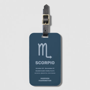 Étiquette À Bagage Nom personnalisé / Scorpion du symbole zodiaque du