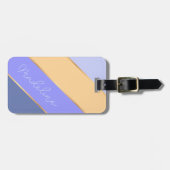 Étiquette À Bagage Nom personnalisé sur Blue Violet Lavender Soft Yel (Devant horizontal)