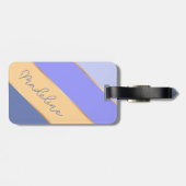 Étiquette À Bagage Nom personnalisé sur Blue Violet Lavender Soft Yel (Dos horizontal)