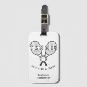 Étiquette À Bagage Nom personnalisé TENNIS (Devant Vertical)