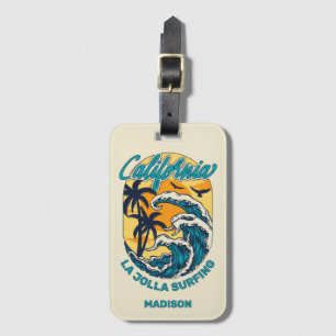 Étiquette À Bagage Nom personnalisé / Texte Californie Surf