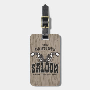 Étiquette À Bagage NOM PERSONNALISÉ Wild West Gun Revolver Saloon