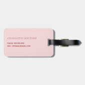 Étiquette À Bagage Nom rose arc cerise (Dos horizontal)