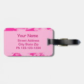 Étiquette À Bagage Nom rose de camouflage de Camo personnalisé (Dos horizontal)